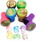 TINYMILLS Sloth Birthday Party Favor Set (12 multi-point pencils, 12 self-inking stampers, 12 sticker sheets, 12 small spiral notepads) Sloth Party Favor
